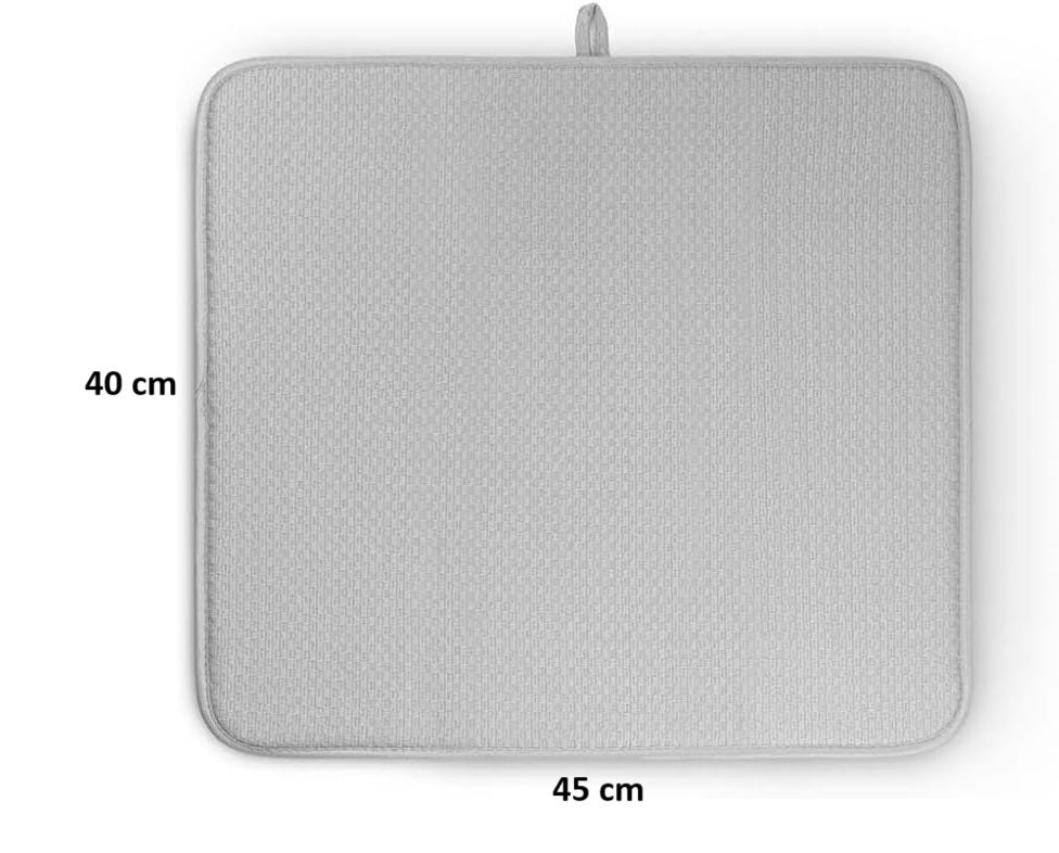 Tapete Escorredor de Louça Microfibra Cinza