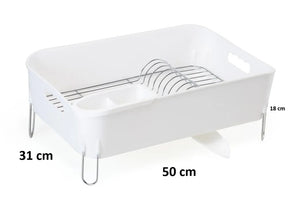 Escorredor de Louças Deluxe Branco 10 pratos com bica