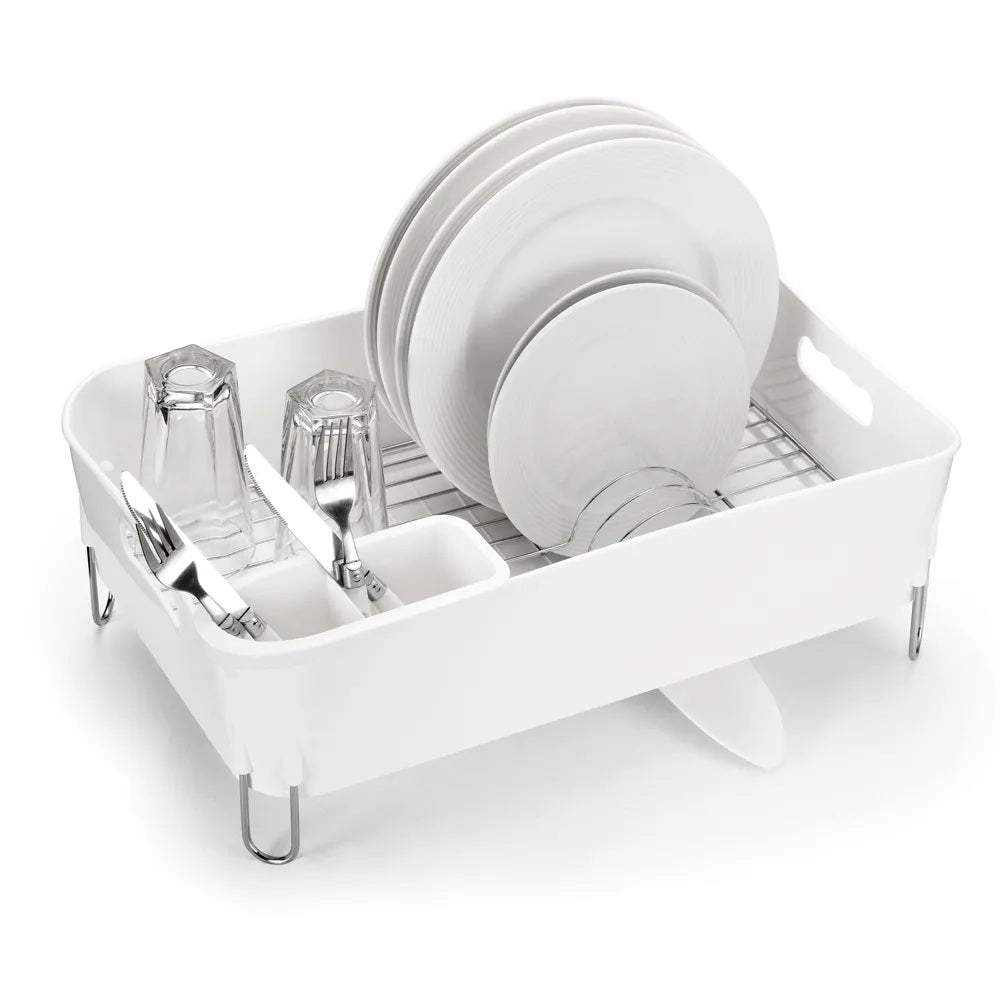 Escorredor de Louças Deluxe Branco 10 pratos com bica