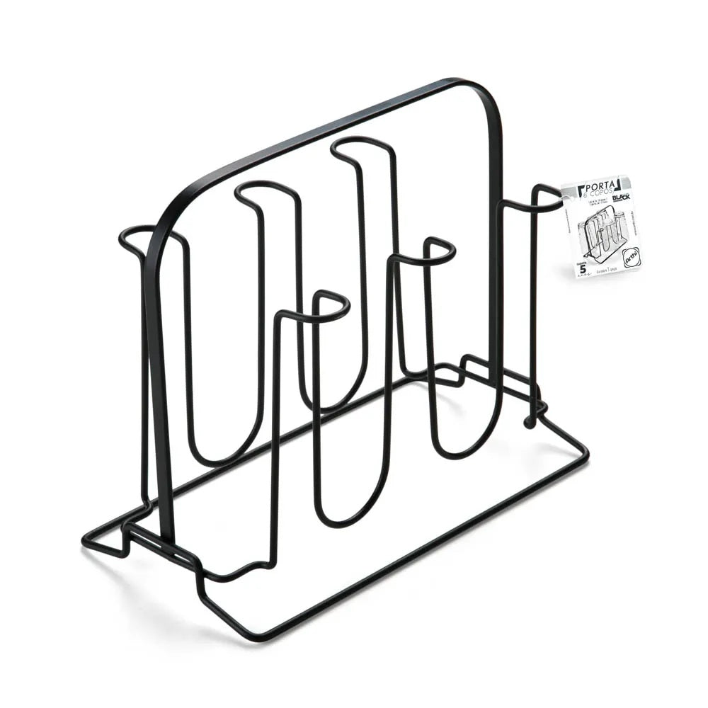 Porta copos de mesa, escorredor de copo de pia PRETO