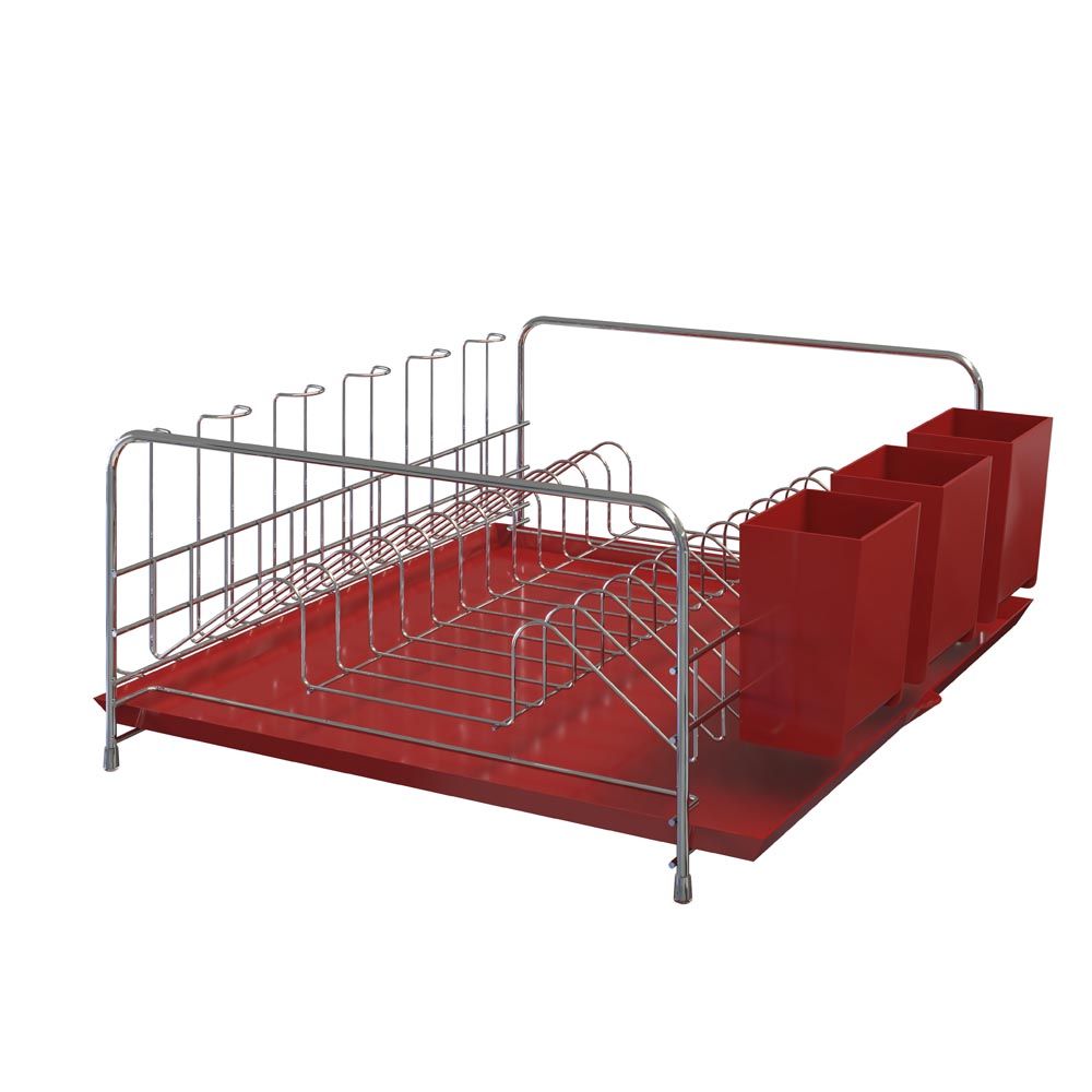 Escorredor de Louça Bali com Bandeja VERMELHO